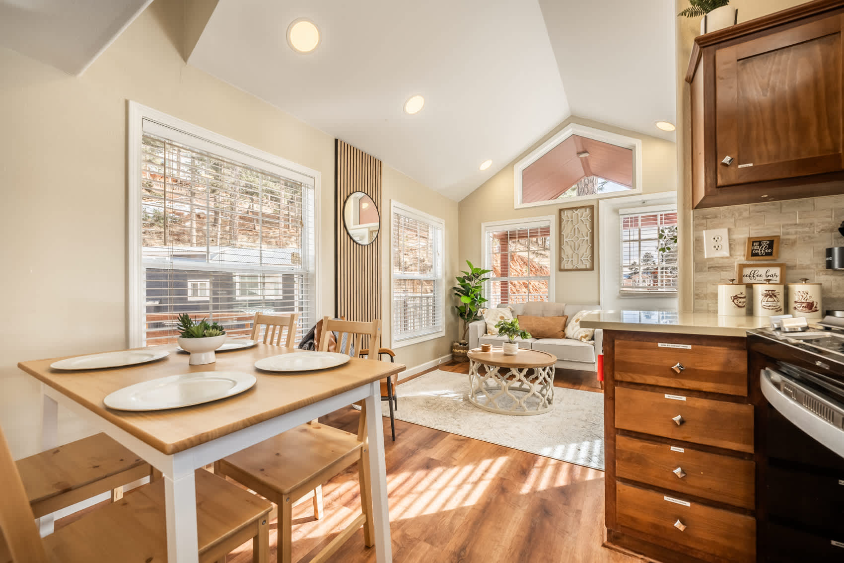Heaven's Retreat boutique vacation rental sunset views near Pikes Peak Colorado